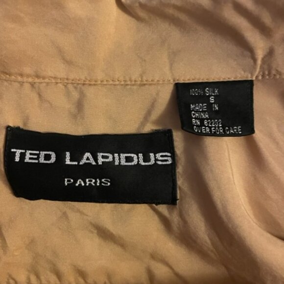 Vintage Ted Lapidus long sleeve campshirt in mustard silk - Picture 4 of 4